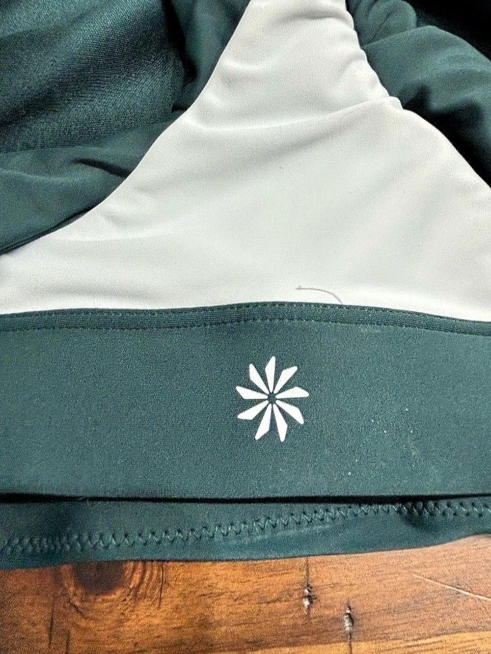 Athleta dark green sports bra Medium Like New - Picture 3 of 4